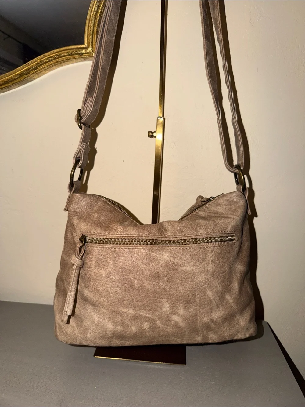 Stone Mountain Accessories Taupe Shoulder Bag with Adjustable Strap